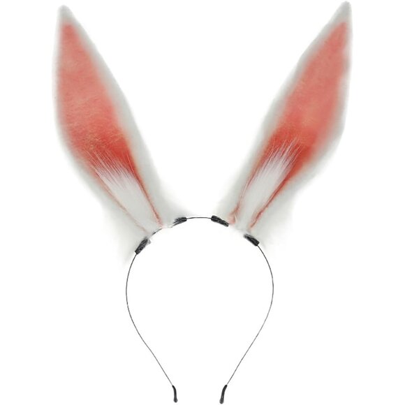Accessories - Women Cosplay Bunny Ears Headband Furry Faux Fleece Costume Accessory